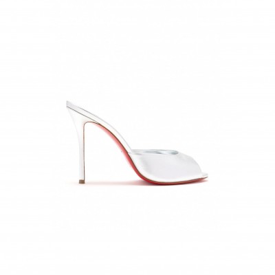 CHRISTIAN LOUBOUTIN DOLLY METALLIC LEATHER MULES 100 MM 